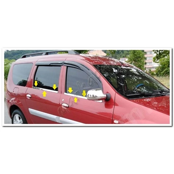 Dacia Logan Mcv Krom Cam Çıtası 2006-2013 4 Parça Paslanmaz Çelik ürün görseli 1