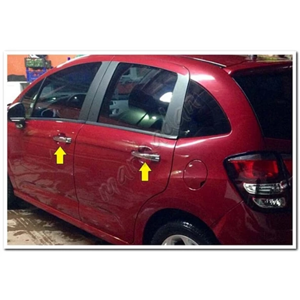 Citroen C3 Krom Kapı Kolu 2009-2016 4 Kapı Paslanmaz Çelik ürün görseli 1