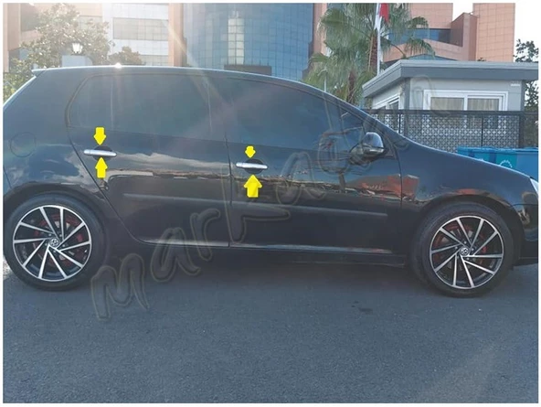 VW Golf 5 Krom Kapı Kolu 2004-2009 4 Kapı Paslanmaz Çelik - Resim 3
