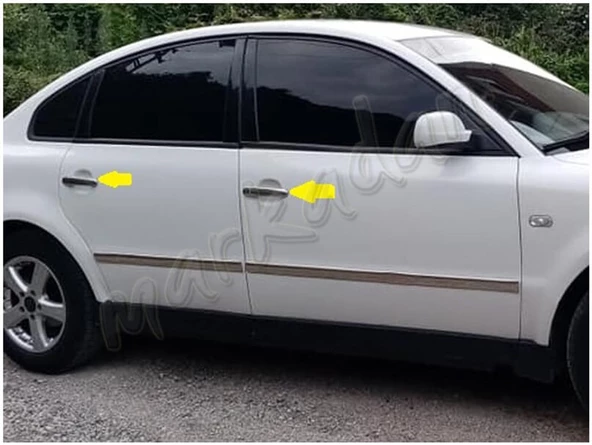 VW Passat 3B Krom Kapı Kolu 1996-2005 4 Kapı Paslanmaz Çelik - Resim 3