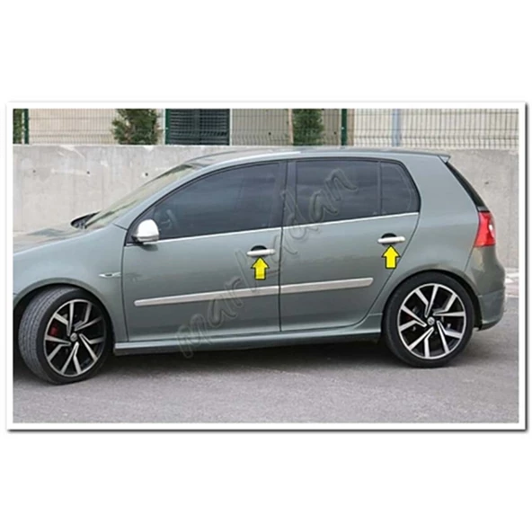 VW Golf 5 Krom Kapı Kolu 2004-2009 4 Kapı Paslanmaz Çelik - Resim 4