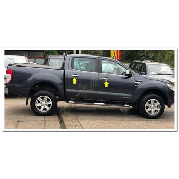 Ford Ranger Krom Kapı Kolu 2011-2015 4 Kapı Paslanmaz Çelik - Resim 3
