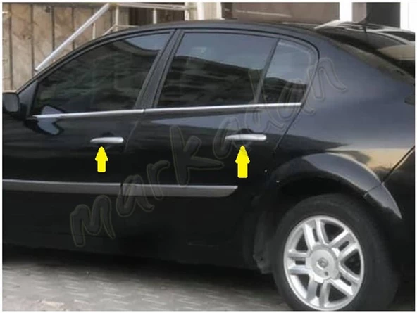 Renault Megane 2 Krom Kapı Kolu 2004-2010 4 Kapı Paslanmaz Çelik - Resim 5