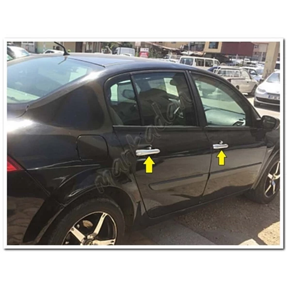 Renault Megane 2 Krom Kapı Kolu 2004-2010 4 Kapı Paslanmaz Çelik - Resim 3