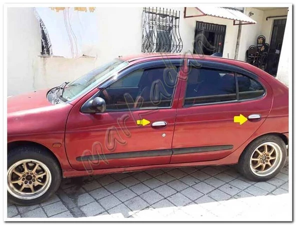 Renault Megane 1 Krom Kapı Kolu 1996-2004 4 Kapı Paslanmaz Çelik - Resim 3