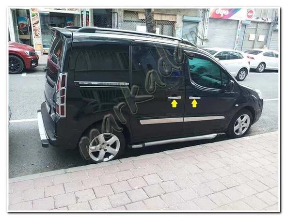 Peugeot Partner Tepee Krom Kapı Kolu 2008-2018 4 Kapı Paslanmaz Çelik - Resim 3