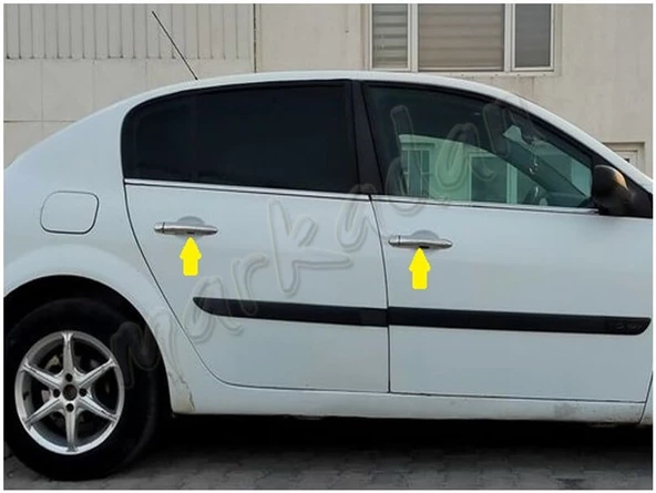 Renault Megane 2 Krom Kapı Kolu 2004-2010 4 Kapı Paslanmaz Çelik - Resim 4