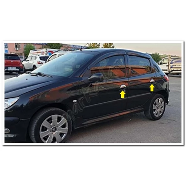 Peugeot 206 Krom Kapı Kolu 1998-2012 4 Kapı Paslanmaz Çelik - Resim 4
