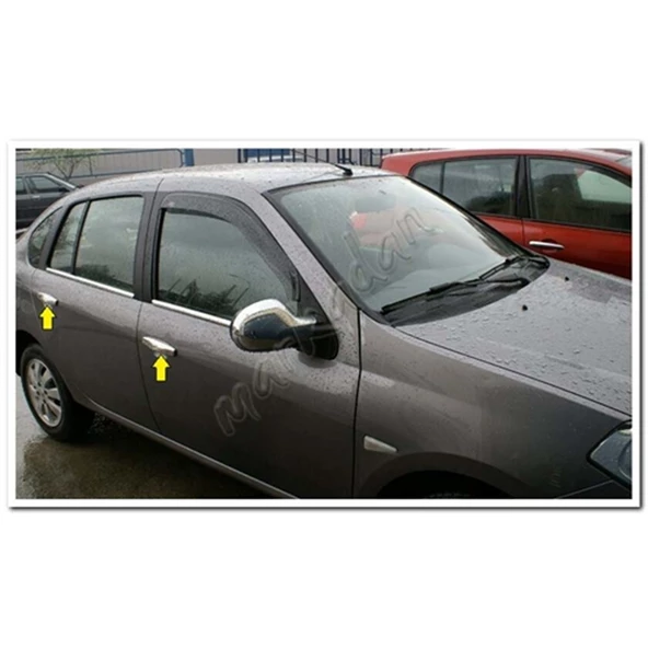 Renault Clio Symbol Krom Kapı Kolu 2009-2012 4 Kapı Paslanmaz Çelik - Resim 3