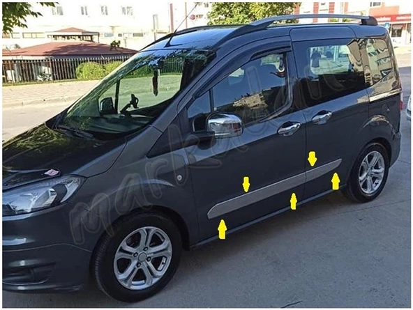 Ford Tourneo Courier Krom Yan Kapı Çıtası 2014-2023 4 Parça Paslanmaz Çelik ürün görseli 1