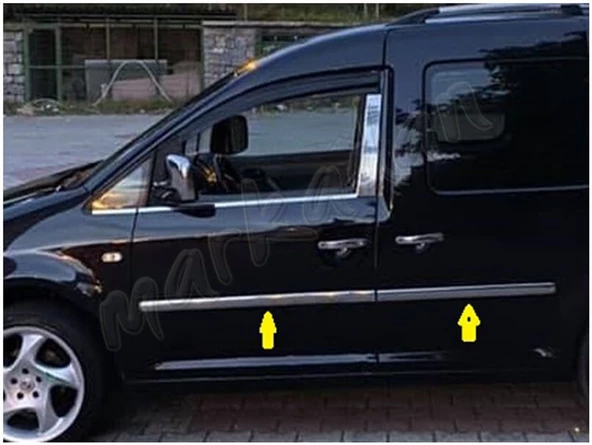VW Caddy Krom Yan Kapı Çıtası 2004-2014 4 Parça Paslanmaz Çelik - Resim 2