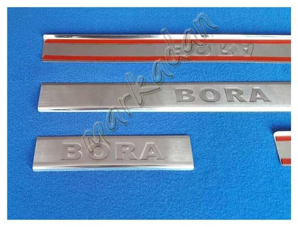 VW Bora Krom Kapı Eşiği 1998-2004 4 Parça Paslanmaz Çelik - Resim 4