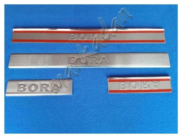 VW Bora Krom Kapı Eşiği 1998-2004 4 Parça Paslanmaz Çelik - Resim 2