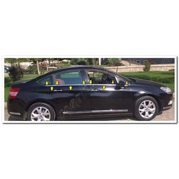 DB Chrome Citroen C5 Cam Çıtası Nikelajı 2008-2019 6 Parça P.Çelik ürün görseli 1