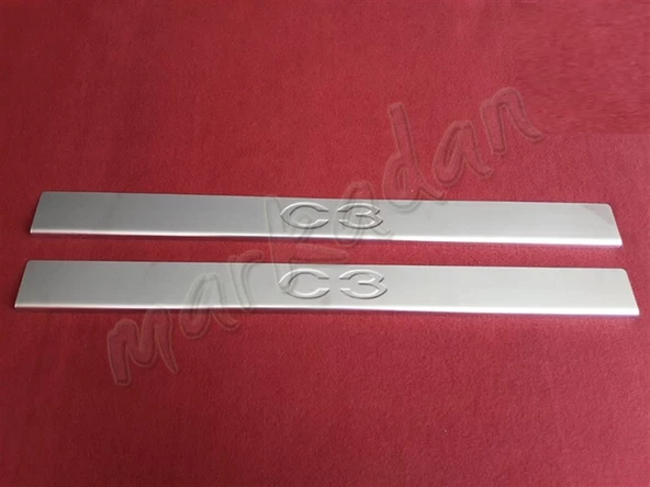 DB Chrome Citroen C3 Coupe Krom Kapı Eşiği 2002-2009 2 Parça P.Çelik ürün görseli 1