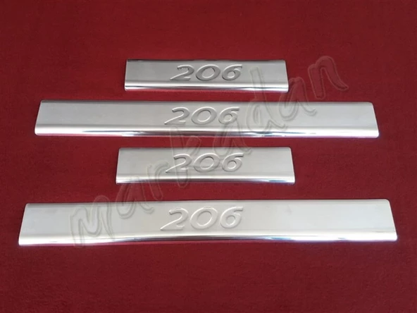 DB Chrome Peugeot 206 Krom Kapı Eşiği 1998-2012 4 Parça P.Çelik ürün görseli 1