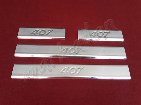 DB Chrome Peugeot 407 Krom Kapı Eşiği 2004-2010 4 Parça P.Çelik ürün görseli 1