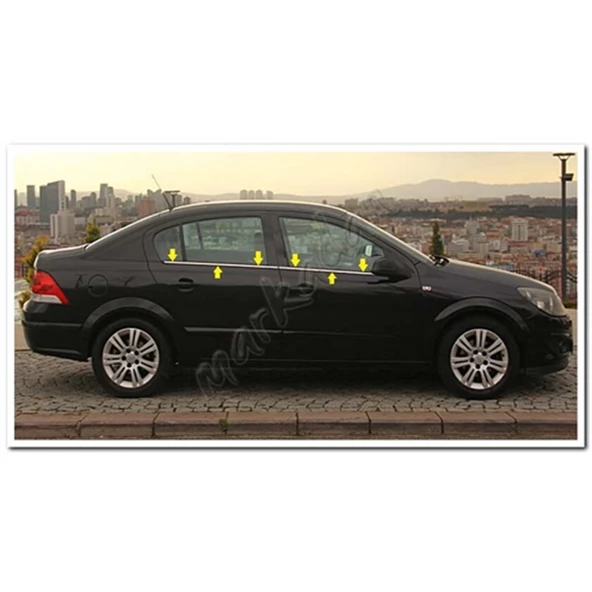 DB Chrome Opel Astra H Sedan Cam Çıtası Nikelajı 2008-2013 4 Parça P.Çelik ürün görseli 1