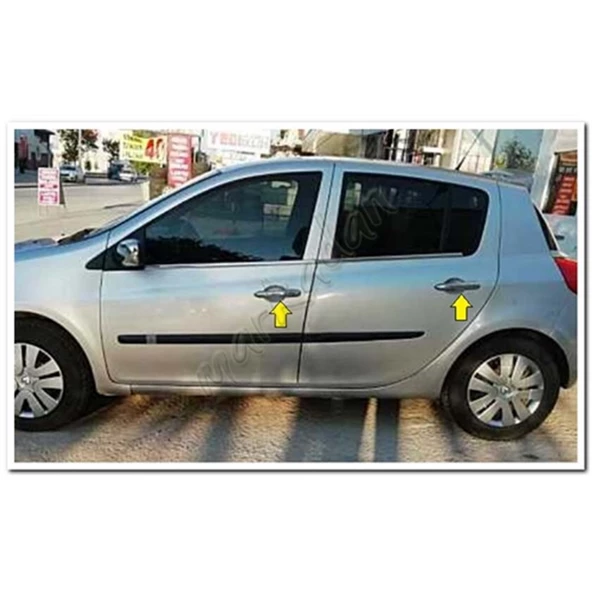 DB Chrome Renault Clio 3 HB Kapı Kolu Nikelajı 2006-2011 4 Kapı P.Çelik ürün görseli 1