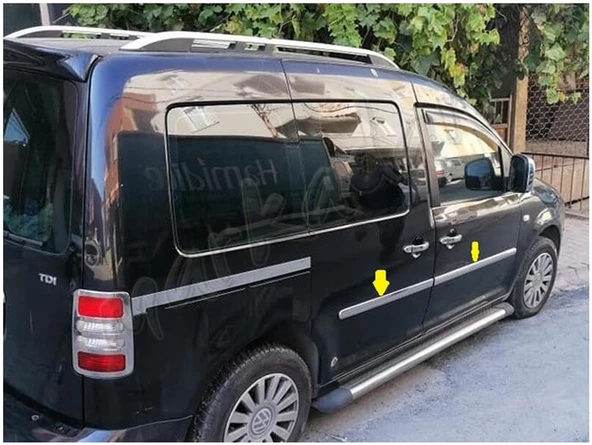 DB Chrome VW Caddy Krom Yan Kapı Çıtası 2004-2014 4 Parça P.Çelik - Resim 2
