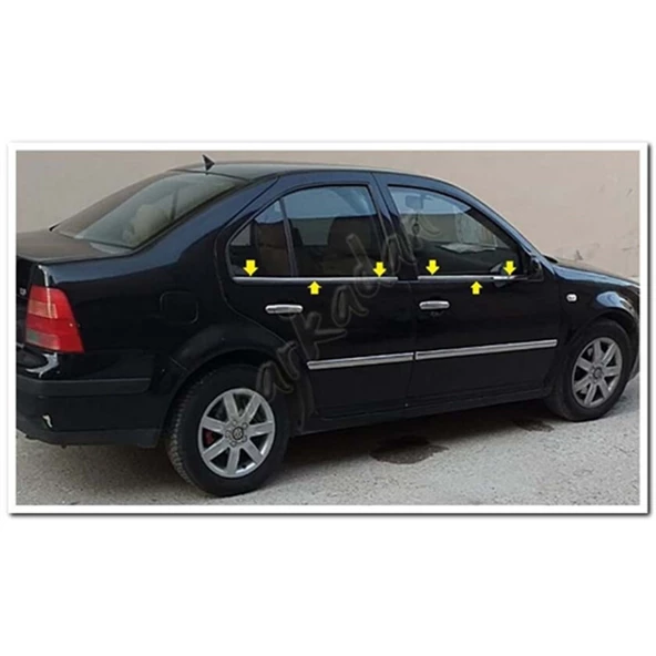 DB Chrome VW Bora Cam Çıtası Nikelajı 1998-2004 4 Parça P.Çelik ürün görseli 1
