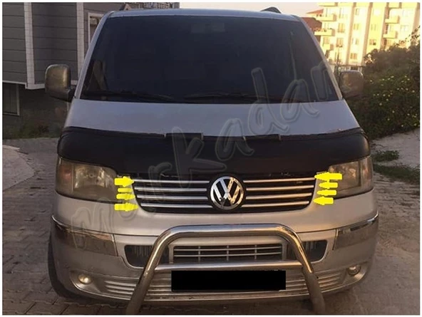 DB Chrome VW T5 Transporter Ön Panjur Nikelajı 2003-2010 8 Parça P.Çelik ürün görseli 1