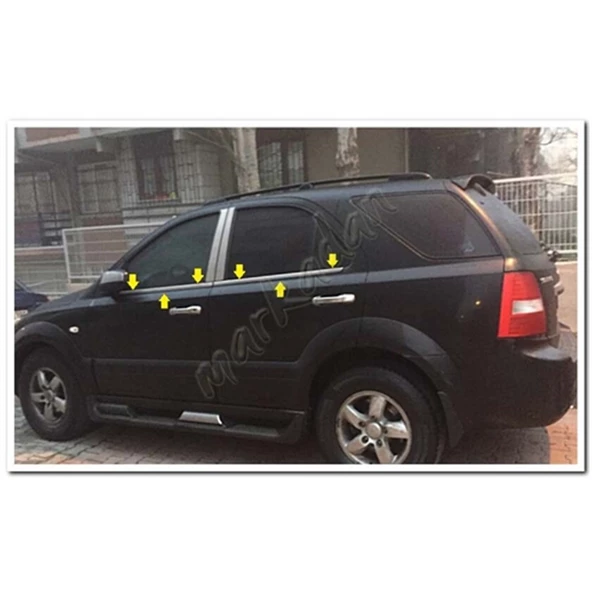 DB Chrome Kia Sorento Cam Çıtası Nikelajı 2002-2009 4 Parça P.Çelik ürün görseli 1