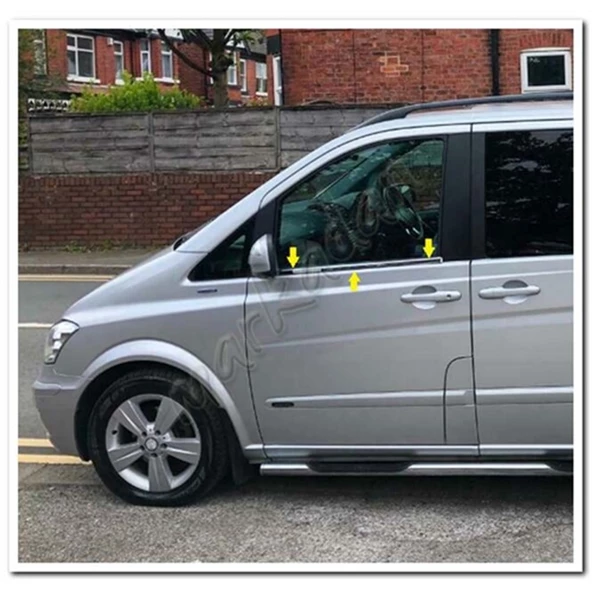 DB Chrome Mercedes Viano Cam Çıtası Nikelajı 2004-2014 2 Parça P.Çelik ürün görseli 1