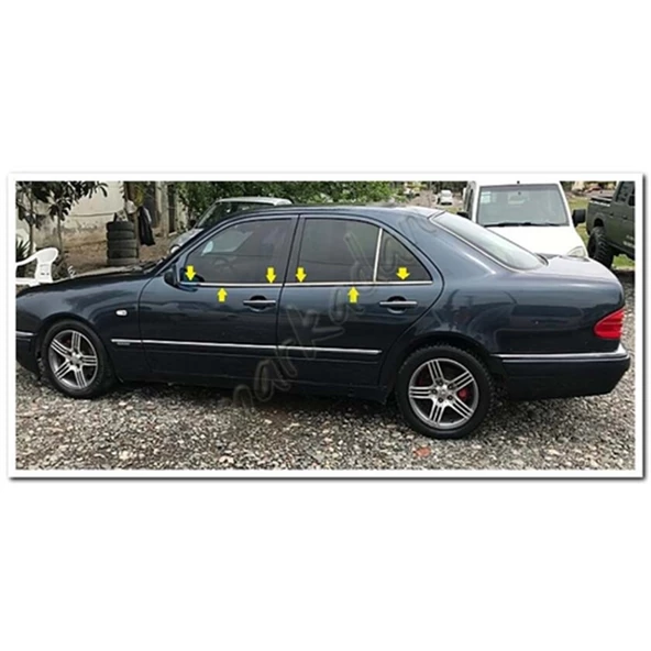 DB Chrome Mercedes E W210 Cam Çıtası Nikelajı 1995-2001 4 Parça P.Çelik ürün görseli 1