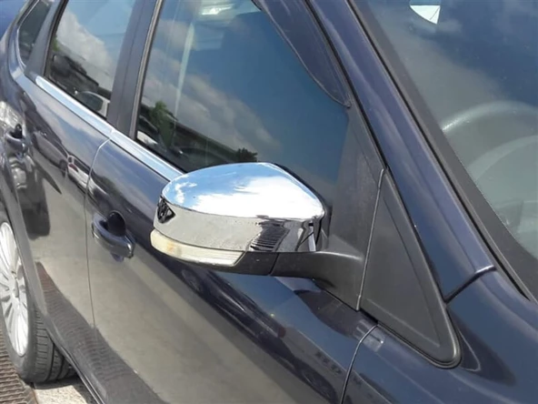 DB Chrome Ford Focus Krom Ayna Kapağı 2011-2018 2 Parça ABS Krom - Resim 4
