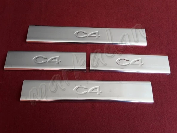 DB Chrome Citroen C4 Krom Kapı Eşiği 2010-2020 4 Parça P.Çelik ürün görseli 1