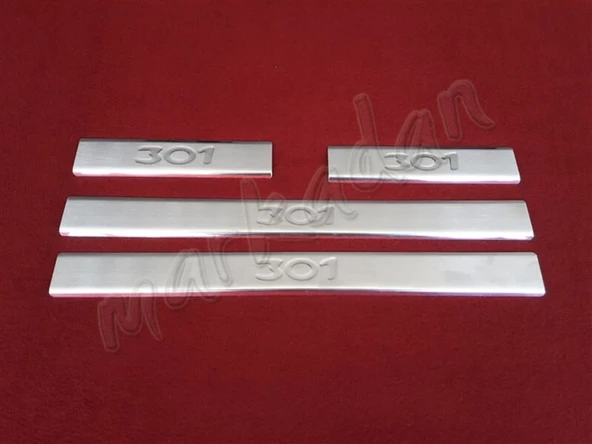 DB Chrome Peugeot 301 Krom Kapı Eşiği 2012 Sonrası 4 Parça P.Çelik ürün görseli 1