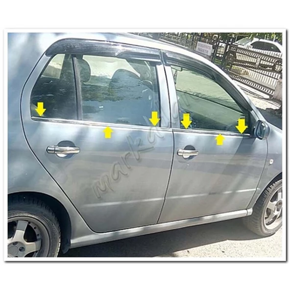 Markadan Skoda Fabia Sedan Krom Cam Çıtası 2000-2007 4 Parça Paslanmaz Çelik ürün görseli 1