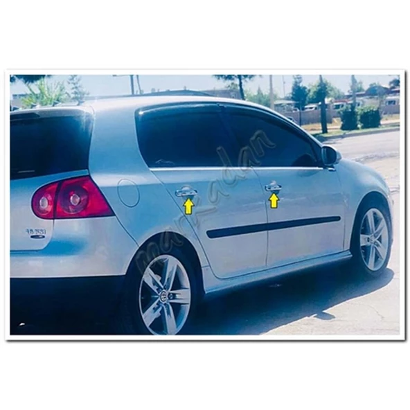 Markadan VW Golf 5 Krom Kapı Kolu 2004-2009 4 Kapı Paslanmaz Çelik - Resim 4