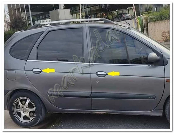Markadan Renault Scenic Krom Kapı Kolu 1996-2003 4 Kapı Paslanmaz Çelik - Resim 5
