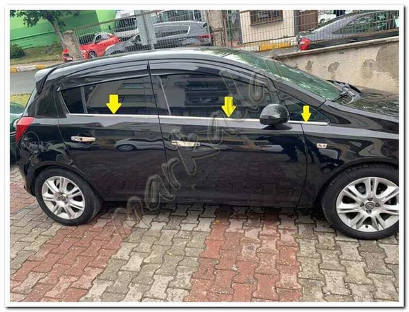 Markadan Opel Corsa D Krom Cam Çıtası 2006-2015 6 Parça Paslanmaz Çelik ürün görseli 1