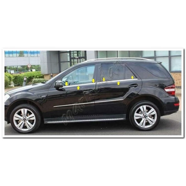 Markadan Mercedes ML Klasse W164 Krom Cam Çıtası 2006-2011 4 Parça Paslanmaz Çelik ürün görseli 1