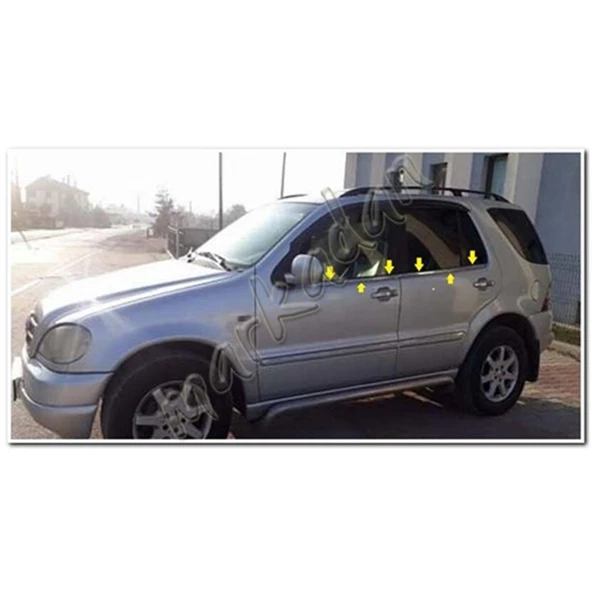 Markadan Mercedes ML Klasse W163 Krom Cam Çıtası 1998-2005 6 Parça Paslanmaz Çelik ürün görseli 1