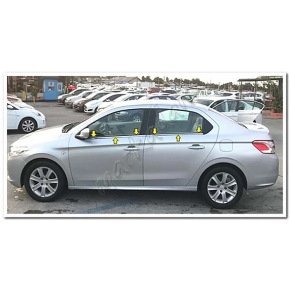 Markadan Citroen C-Elysee Krom Cam Çıtası 2012-2024 4 Parça Paslanmaz Çelik ürün görseli 1