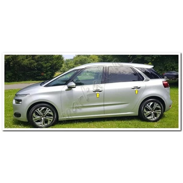 Markadan Citroen C4 Picasso Krom Kapı Kolu 2006-2013 4 Kapı Paslanmaz Çelik - Resim 3