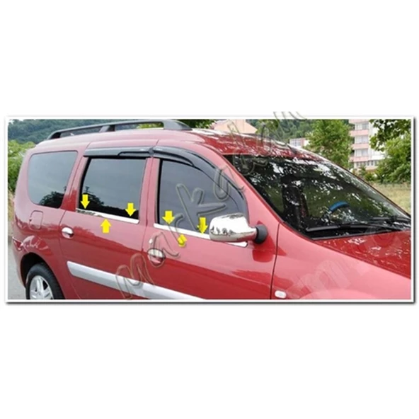 Markadan Dacia Logan Mcv Krom Cam Çıtası 2006-2013 4 Parça Paslanmaz Çelik ürün görseli 1