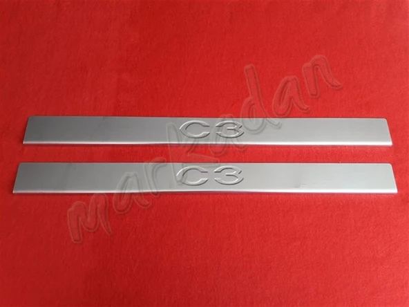 Markadan Citroen C3 Coupe Krom Kapı Eşiği 2002-2009 2 Parça Paslanmaz Çelik ürün görseli 1