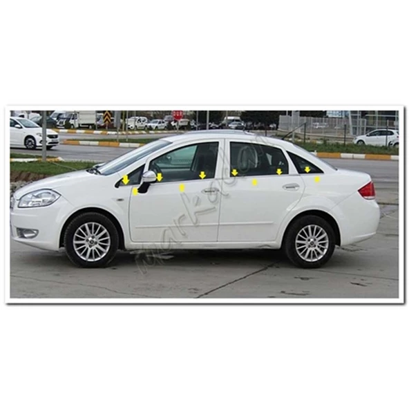 Markadan Fiat Linea Krom Cam Çıtası 2006-2018 8 Parça Paslanmaz Çelik ürün görseli 1