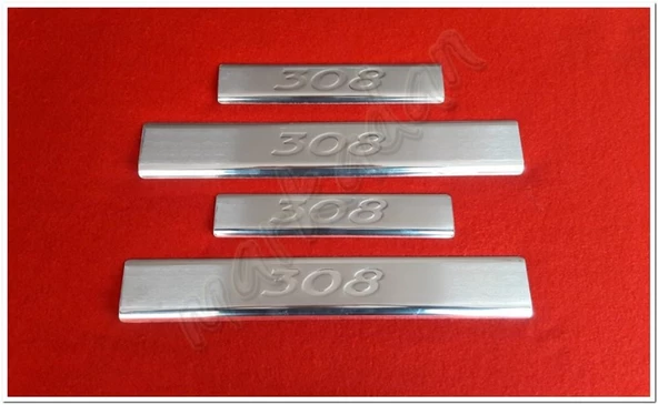Markadan Peugeot 308 Krom Kapı Eşiği Baskı 2007-2013 4 Parça Paslanmaz Çelik ürün görseli 1