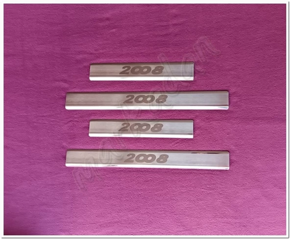 WOC Chrome Peugeot 2008 Krom Kapı Eşiği Lazer 2020 Sonrası 4 Parça Paslanmaz Çelik ürün görseli 1