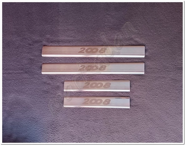 Markadan Peugeot 2008 Krom Kapı Eşiği Lazer 2020 Sonrası 4 Parça Paslanmaz Çelik ürün görseli 1