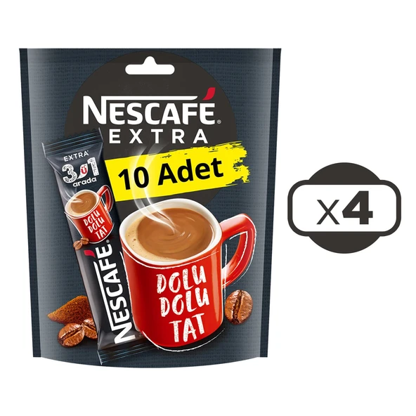 Nescafe 3ü1 Arada Extra 10'lu Ekonomik Paket X 4 Adet - Resim 2