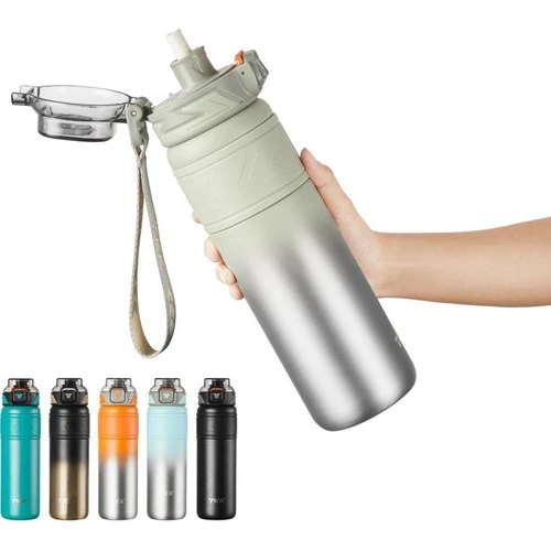 TKK Çelik Termos Matara 900ML Gri Yeşil - Resim 2