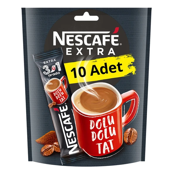 Nescafe 3ü1 Arada Extra 10'lu Ekonomik Paket X 4 Adet - Resim 3