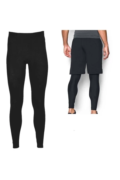 Uzun Sporcu Taytı Siyah Unisex ürün görseli 1